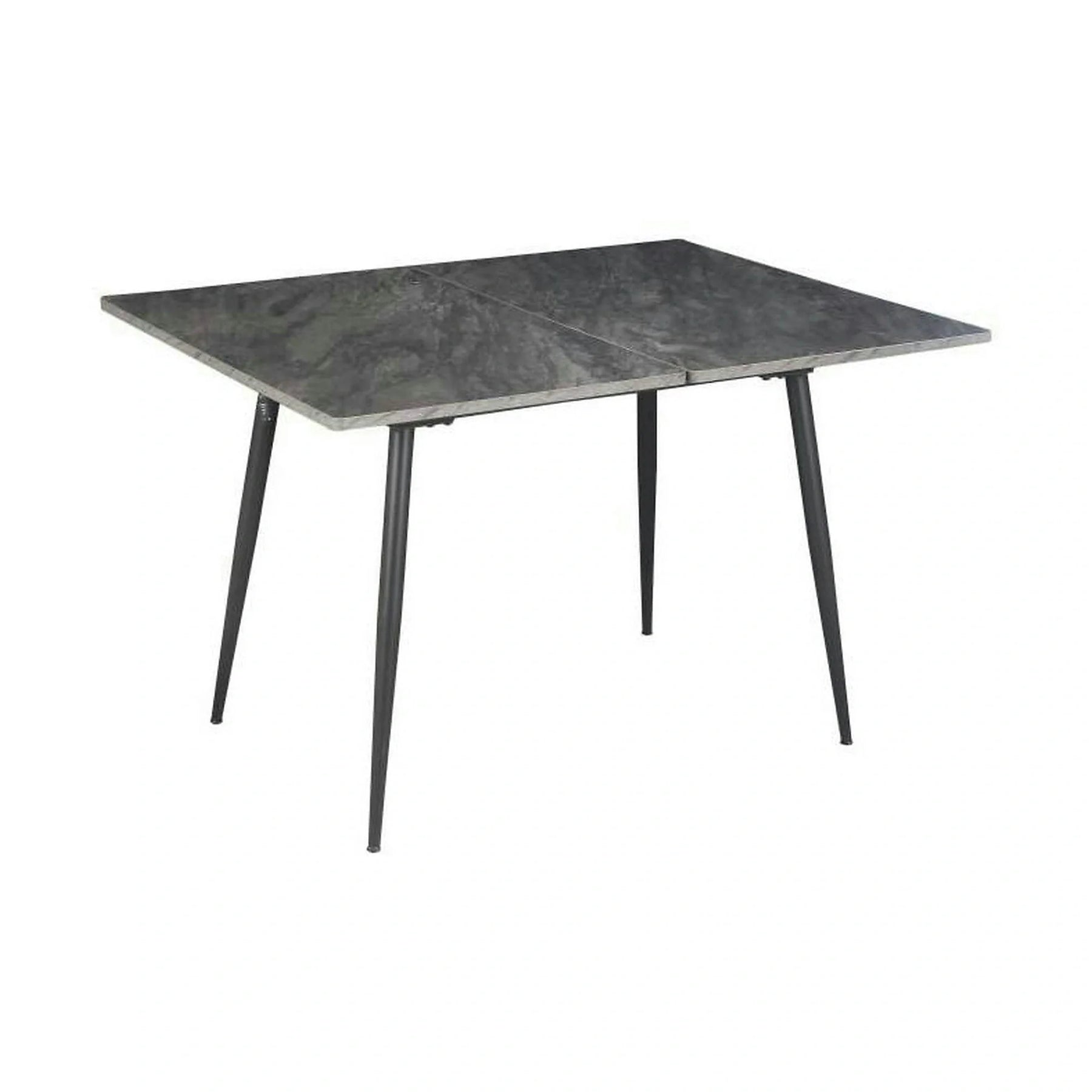 Masa extensibila SMART, MDF cu strat de melamina/metal, gri antracit cu efect de marmura/negru, 60-120×93×77 cm