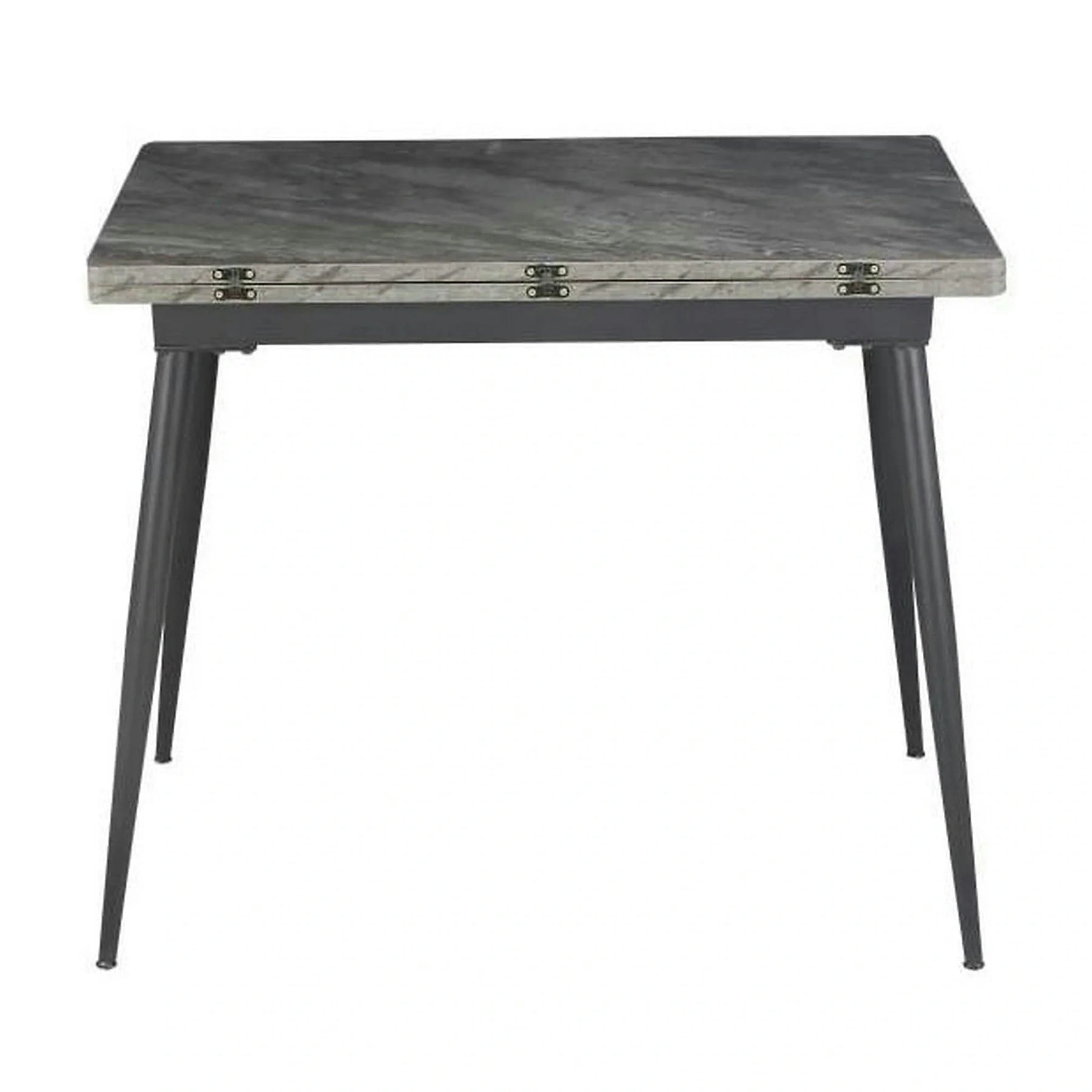 Masa extensibila SMART, MDF cu strat de melamina/metal, gri antracit cu efect de marmura/negru, 60-120×93×77 cm