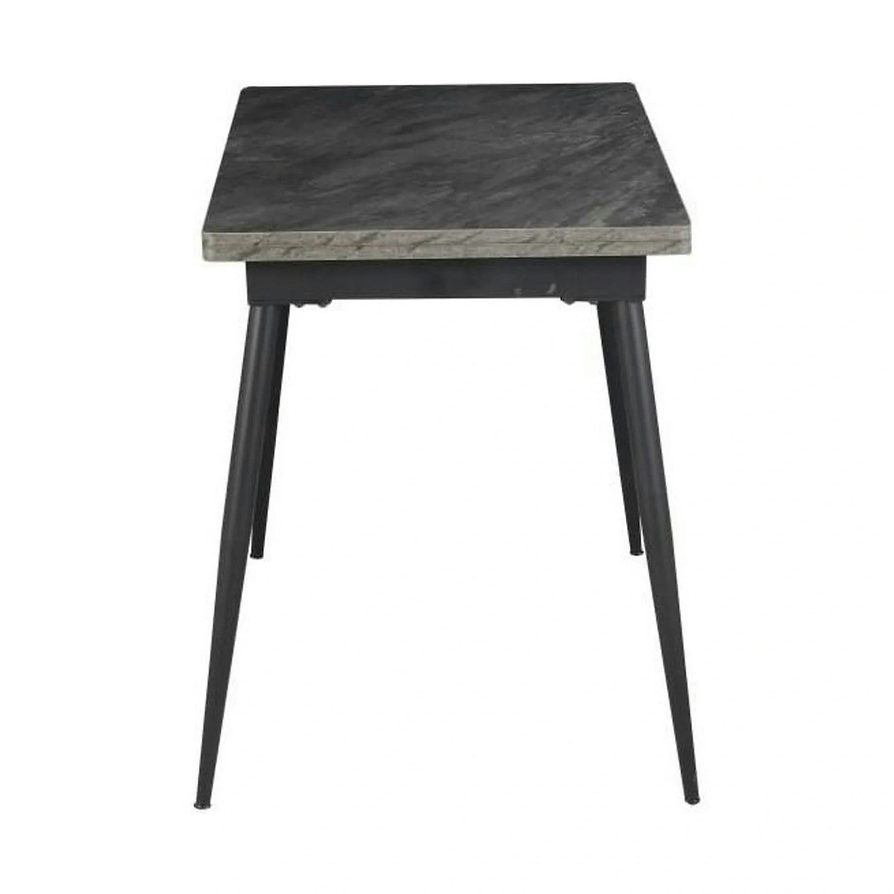 Masa extensibila SMART, MDF cu strat de melamina/metal, gri antracit cu efect de marmura/negru, 60-120×93×77 cm
