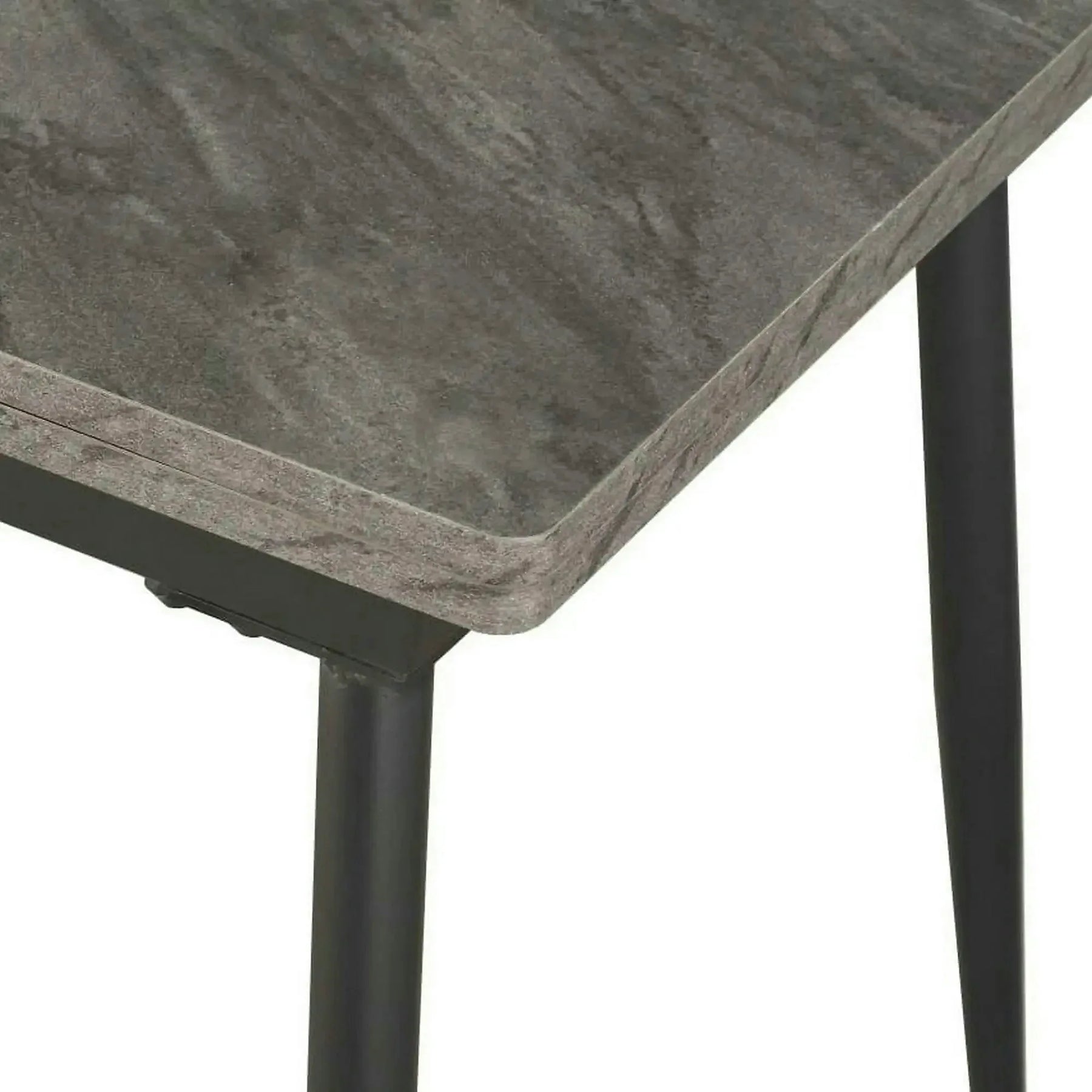 Masa extensibila SMART, MDF cu strat de melamina/metal, gri antracit cu efect de marmura/negru, 60-120×93×77 cm