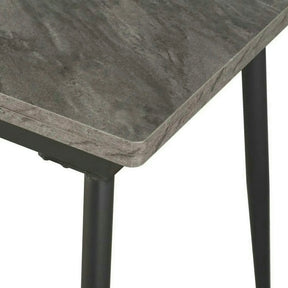 Masa extensibila SMART, MDF cu strat de melamina/metal, gri antracit cu efect de marmura/negru, 60-120×93×77 cm