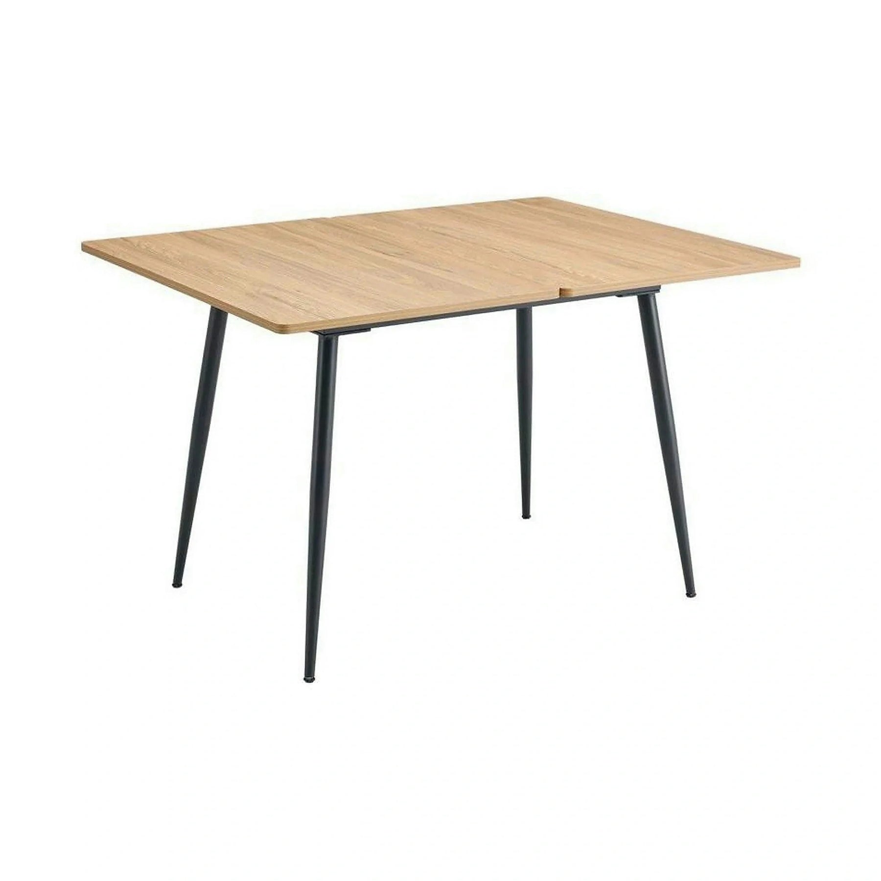 Masa extensibila SMART, MDF cu strat de melamina/metal, stejar/negru, 60-120×93×77 cm