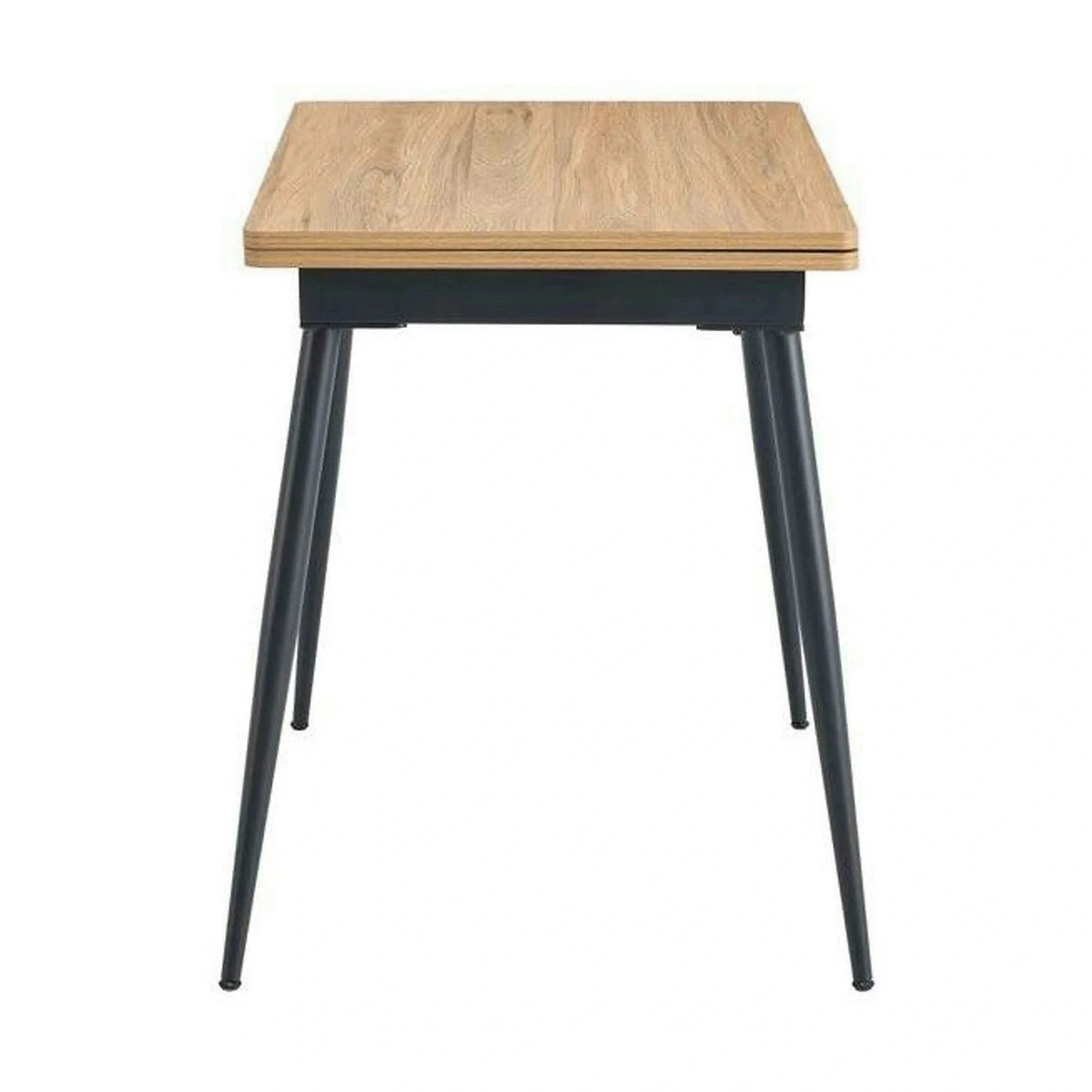 Masa extensibila SMART, MDF cu strat de melamina/metal, stejar/negru, 60-120×93×77 cm