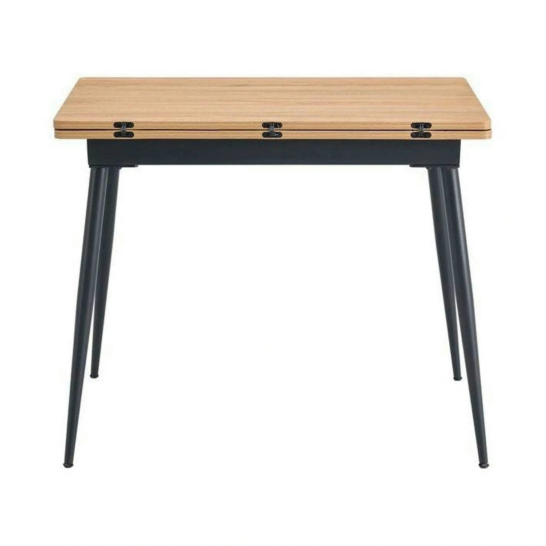Masa extensibila SMART, MDF cu strat de melamina/metal, stejar/negru, 60-120×93×77 cm