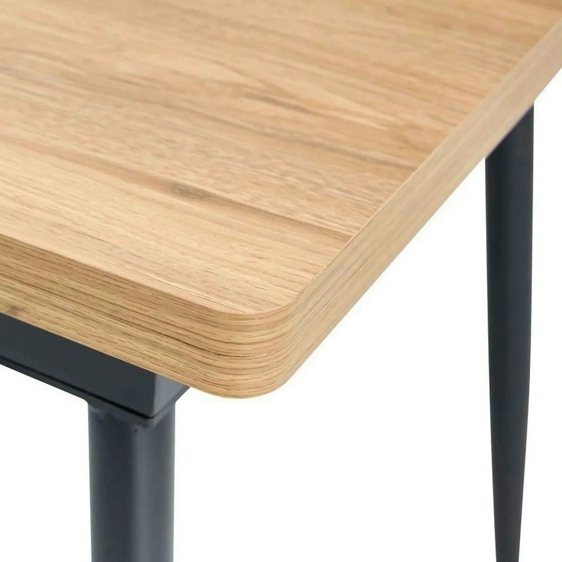 Masa extensibila SMART, MDF cu strat de melamina/metal, stejar/negru, 60-120×93×77 cm