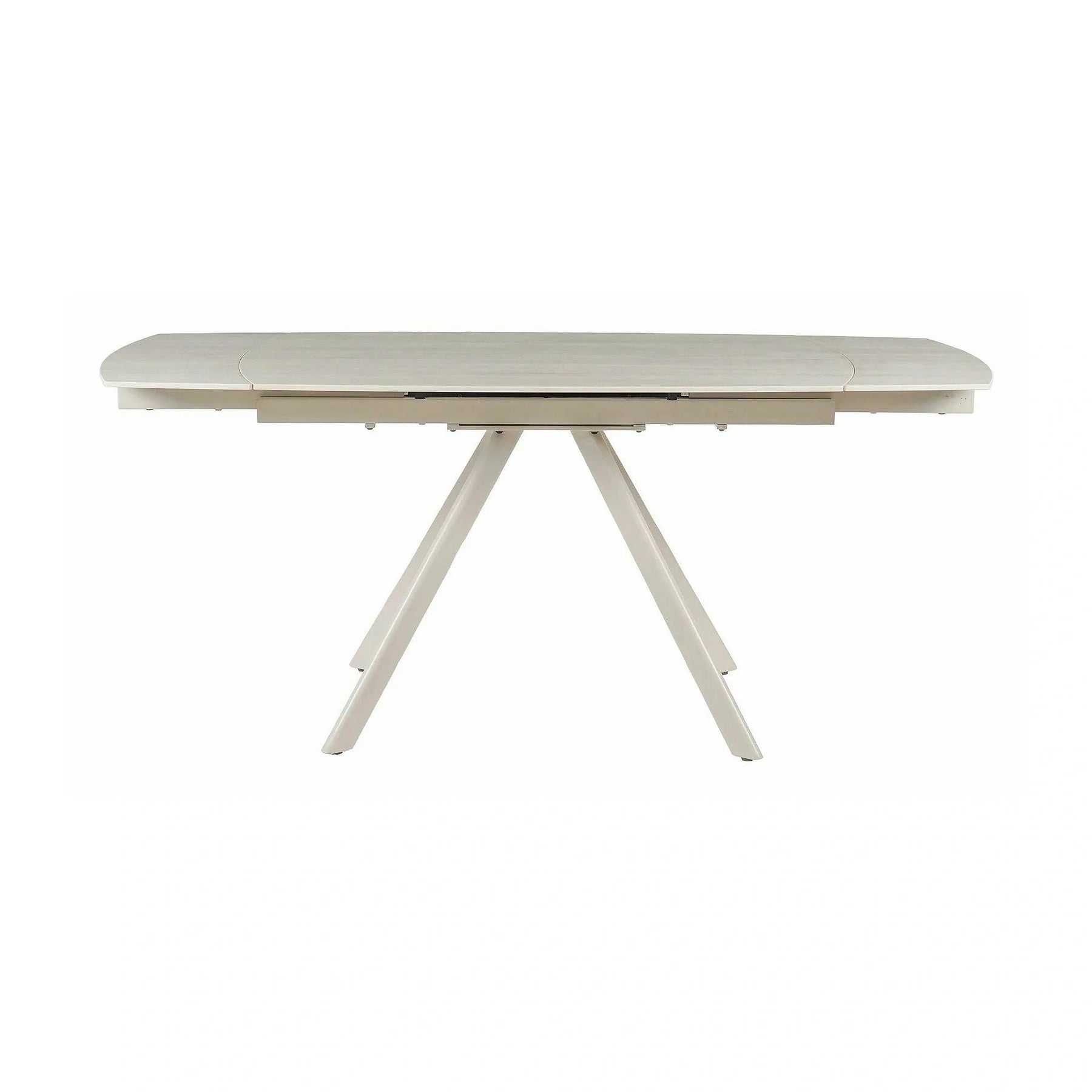 Masa extensibila URSA, ceramica/metal, grej cu efect de piatră travertin/grej, 125-180×80×76 cm