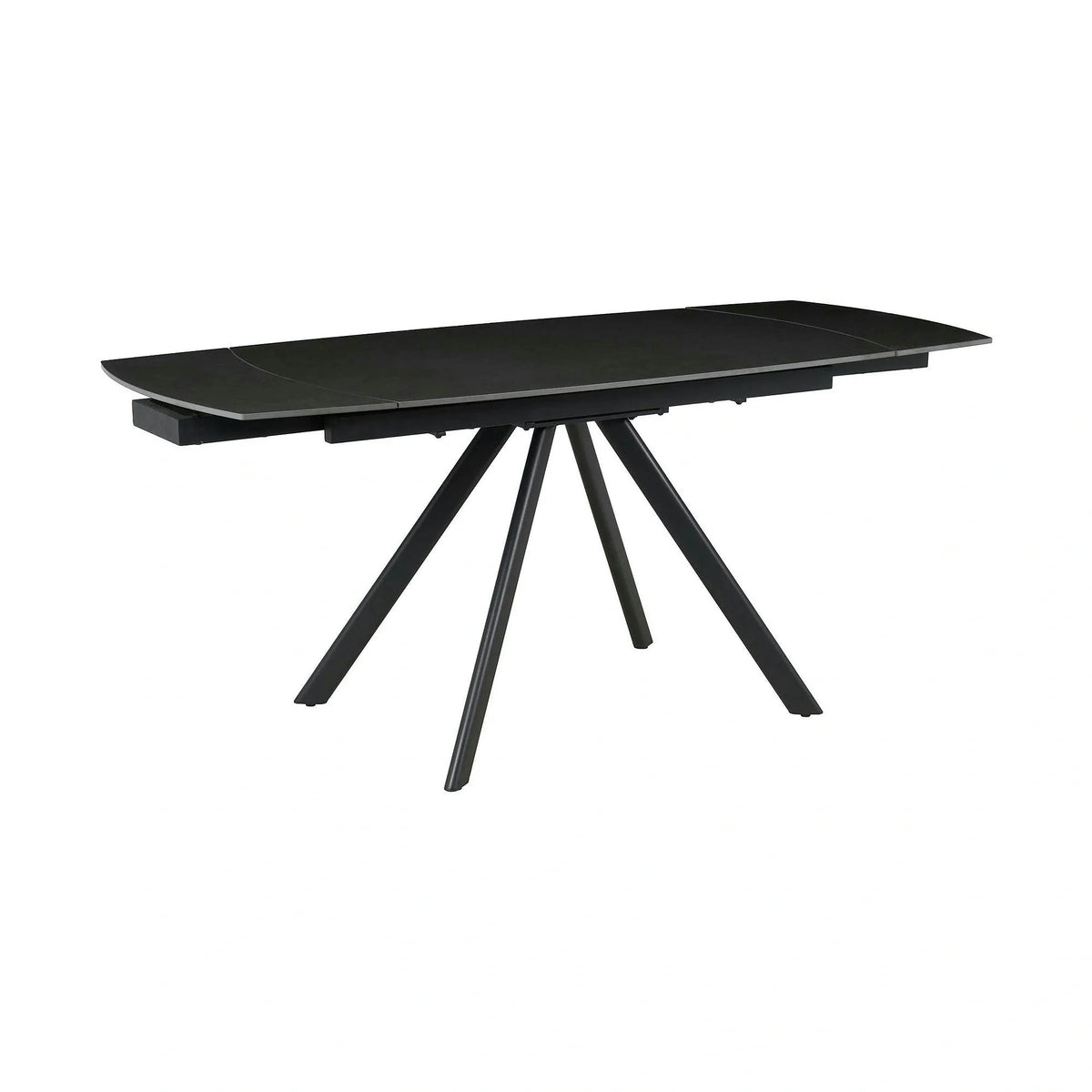 Masa extensibila URSA, negru cu efect de marmura, ceramica/metal, 125/180x80x76 cm