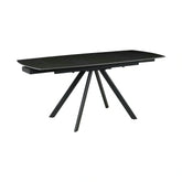 Masa extensibila URSA, negru cu efect de marmura, ceramica/metal, 125/180x80x76 cm