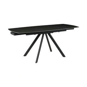 Masa extensibila URSA, negru cu efect de marmura, ceramica/metal, 125/180x80x76 cm