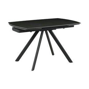 Masa extensibila URSA, ceramica/metal, negru mat cu efect de marmura/negru, 125-180×80×76 cm
