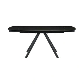 Masa extensibila URSA, ceramica/metal, negru mat cu efect de marmura/negru, 125-180×80×76 cm