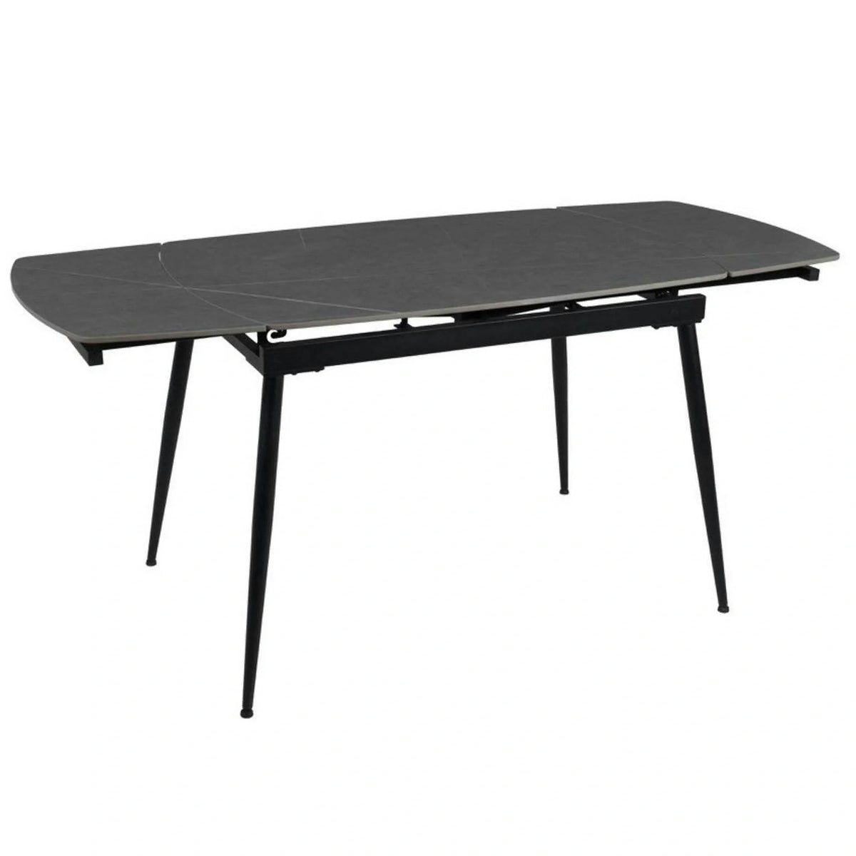 Masa extensibila VELA, gri cu efect de marmura, ceramica/metal, 110/170x75x76 cm