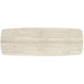 Masa extensibila VITRUS, travertin/negru, piatra sinterizata/metal, 180/260x90x76 cm