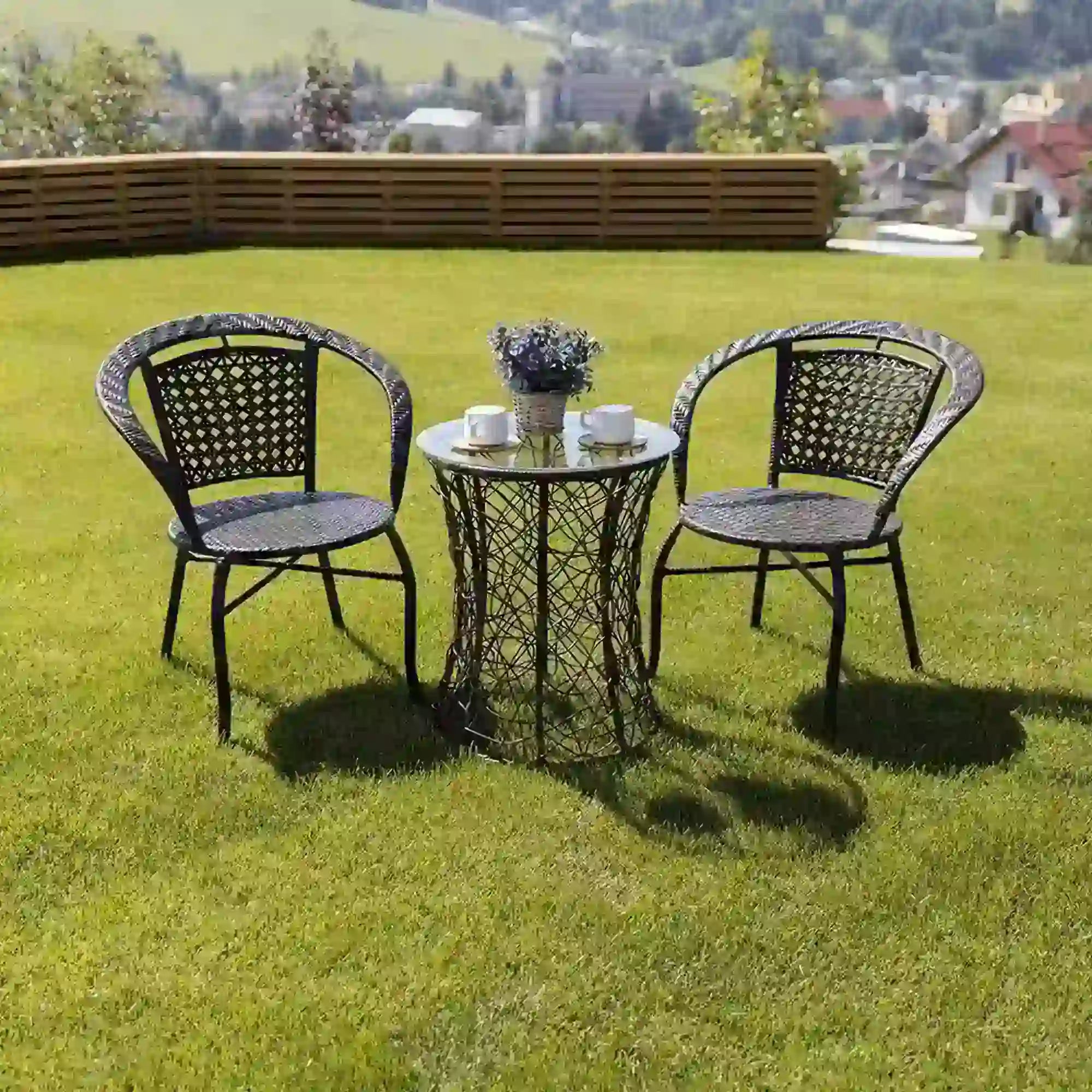 Masa gradina ATHENA OCN-28008, transparent/negru