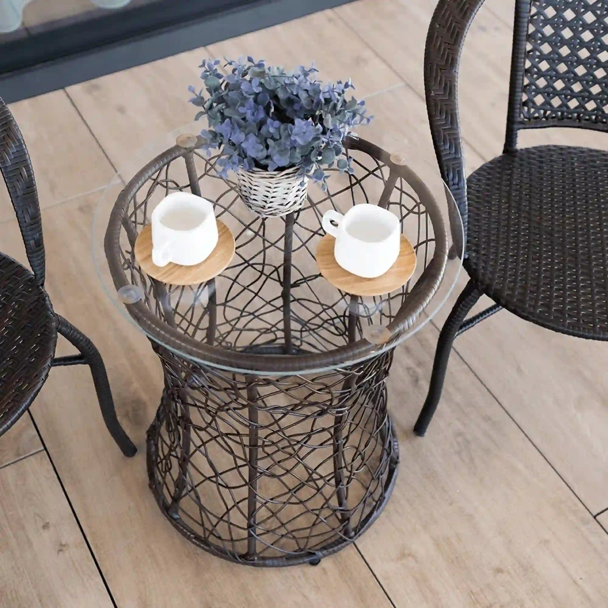 Masa gradina ATHENA OCN-28008, transparent/negru