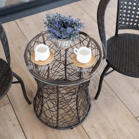 Masa gradina ATHENA OCN-28008, transparent/negru