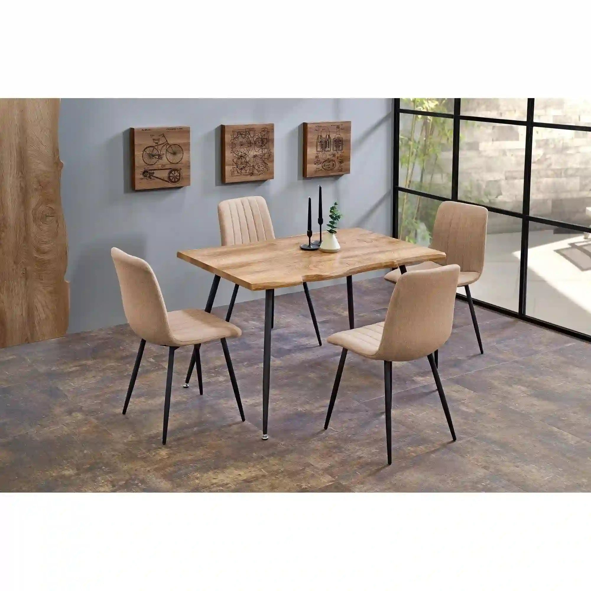 Masa HOUSTON OCN-37426, stejar natural/negru