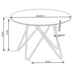 Masa HOUSTON OCN-37436, gri/auriu