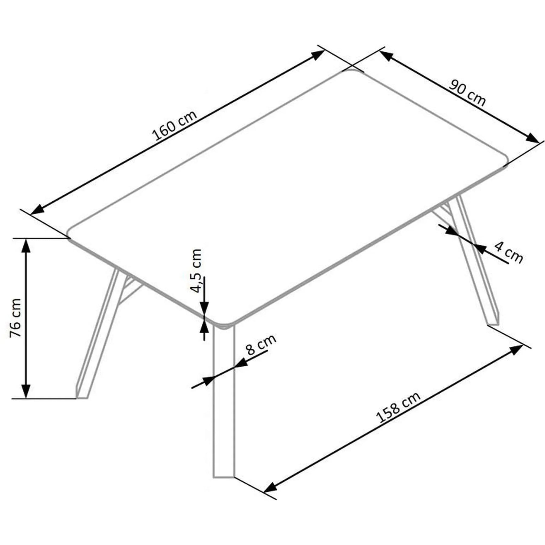 Masa HOUSTON OCN-37511, gri beton/negru