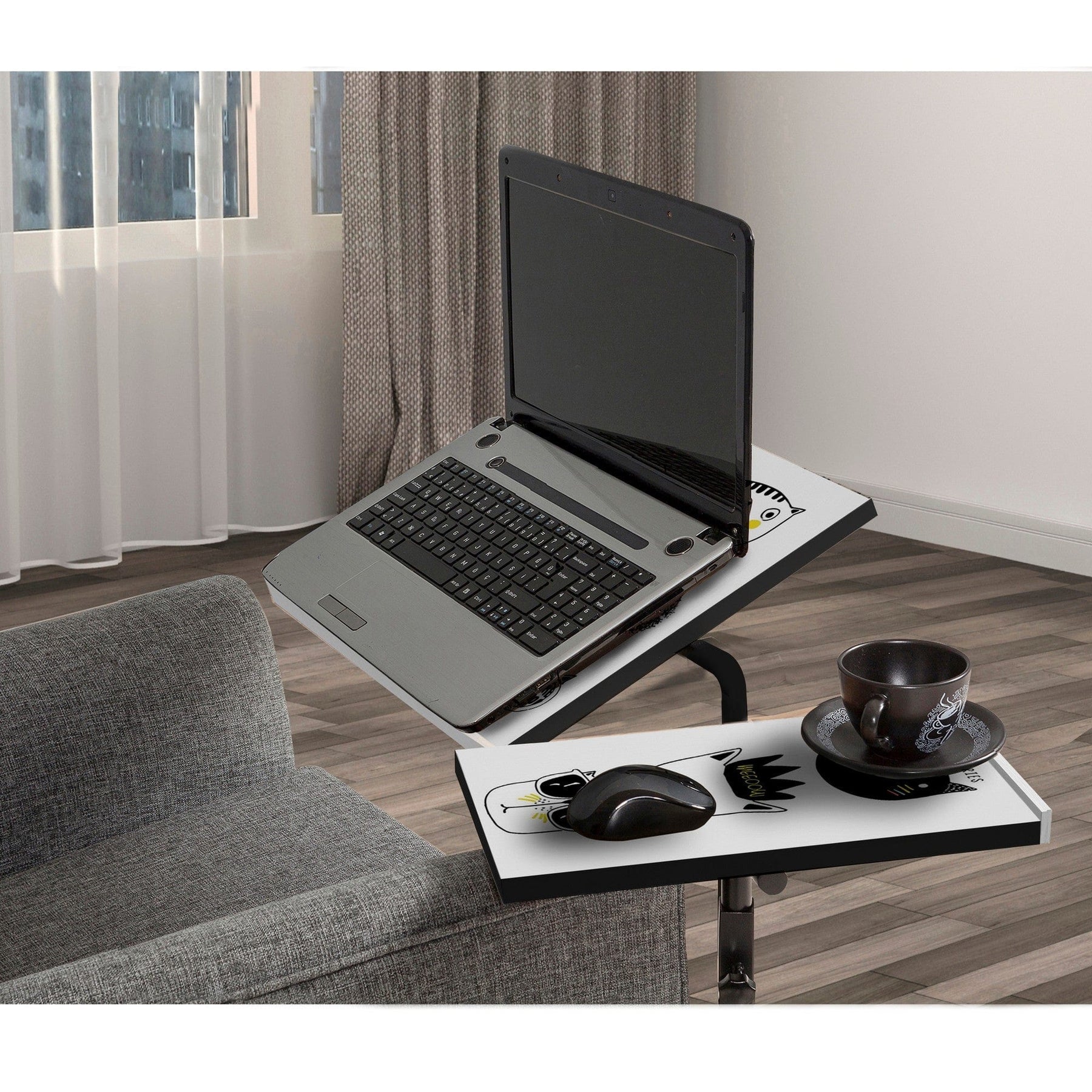 Masa laptop AMSTERDAM OCN-31783, negru/alb