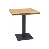 Masa PURO, stejar/negru, PAL laminat/metal, 70x70x76 cm