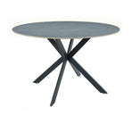 Masa rotunda TALIA, ceramica/metal, gri cu efect de marmura/negru mat, 90×90×75 cm