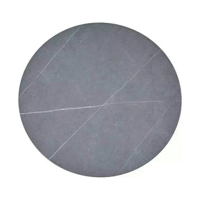 Masa rotunda TALIA, ceramica/metal, gri cu efect de marmura/negru mat, 90×90×75 cm