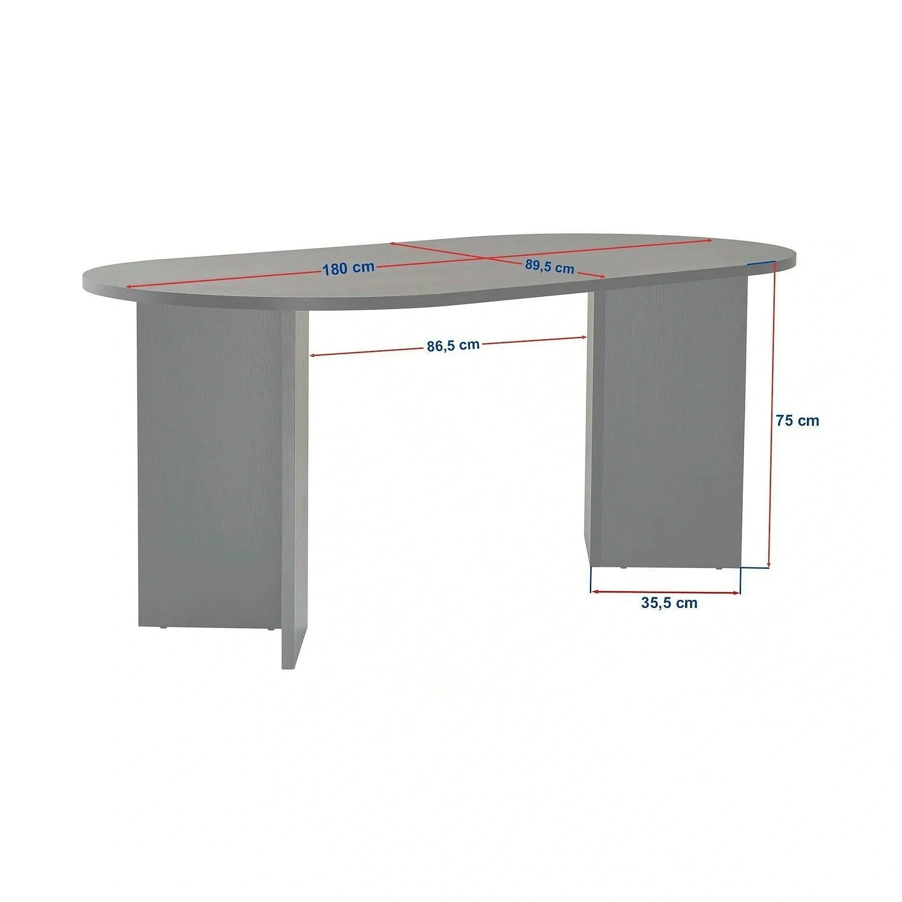 Masa SABLIN, PAL laminat, negru, 180×89.5×75 cm