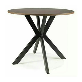 Masa TALIA II, MDF/metal, nuc/negru mat, 90×90×76 cm
