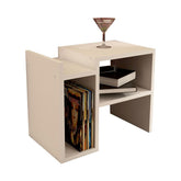 Măsuță albă modernă, cu spațiu de depozitare, ideală pentru living – primabucata