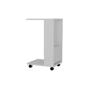 Măsuță albă cu roți, ideală pentru living modern – primabucata
