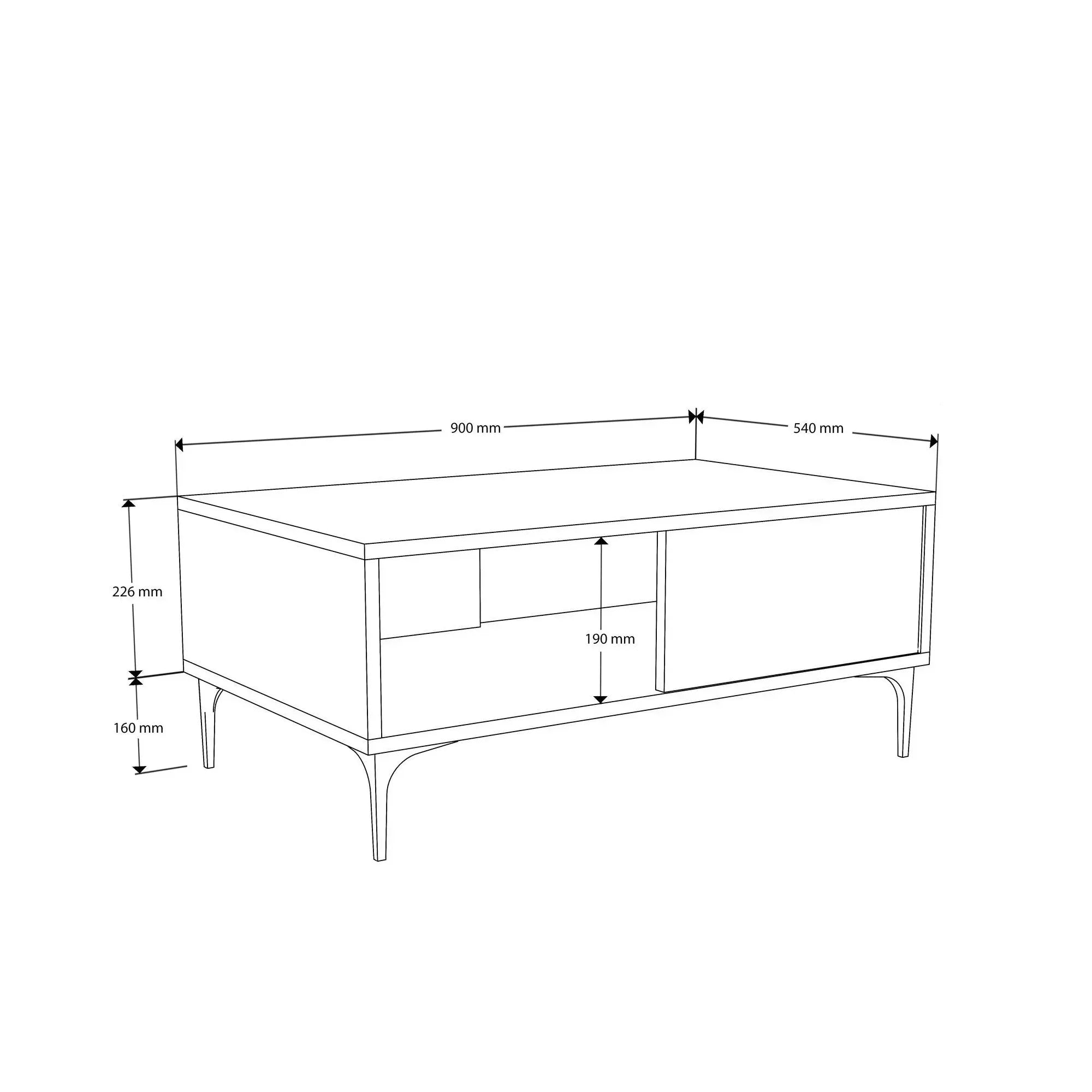 Masuta cafea AMSTERDAM OCN-31694, stejar/alb