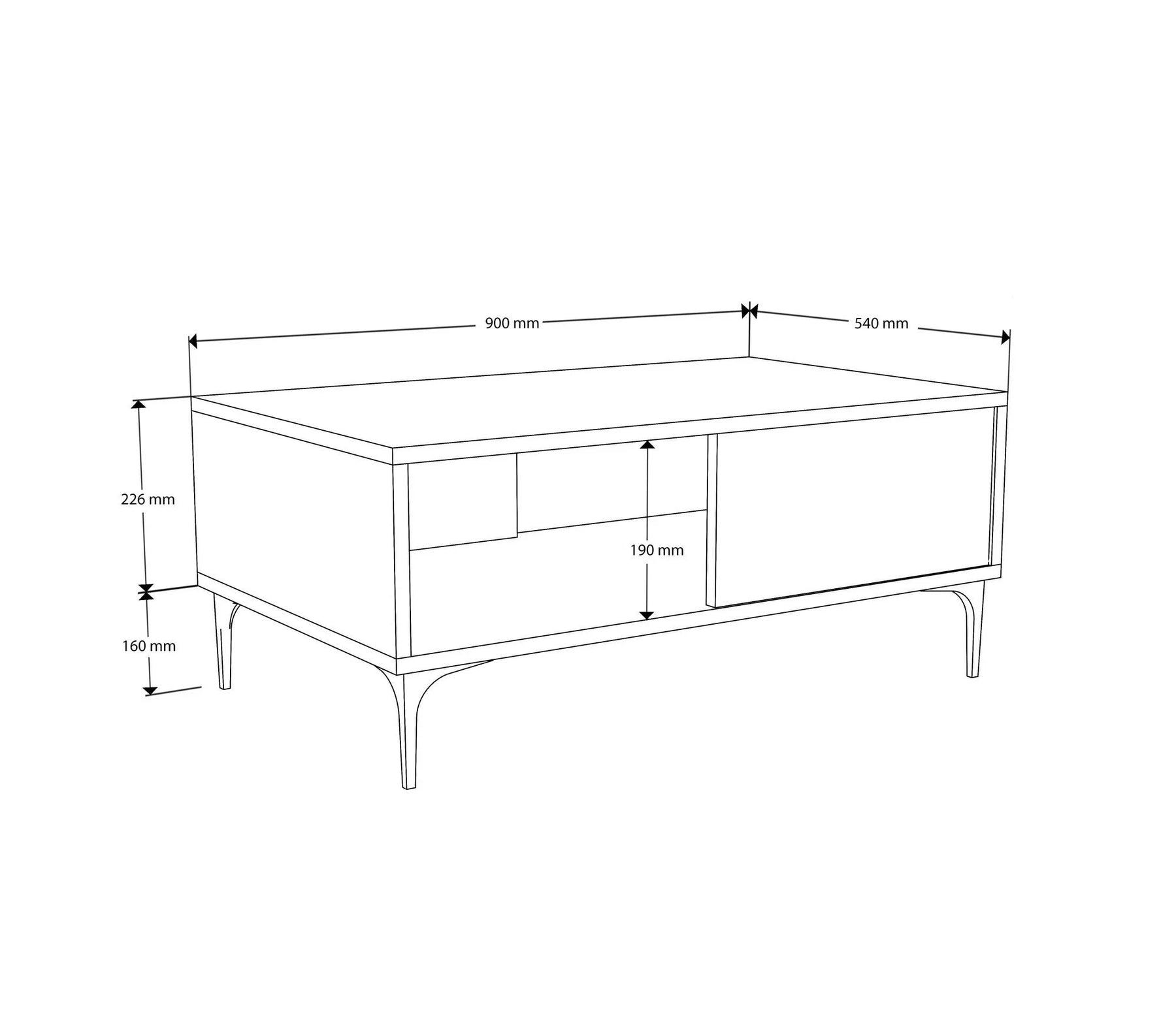 Masuta cafea AMSTERDAM OCN-31699, nuc/gri antracit