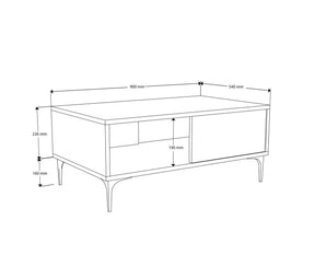 Masuta cafea AMSTERDAM OCN-31699, nuc/gri antracit