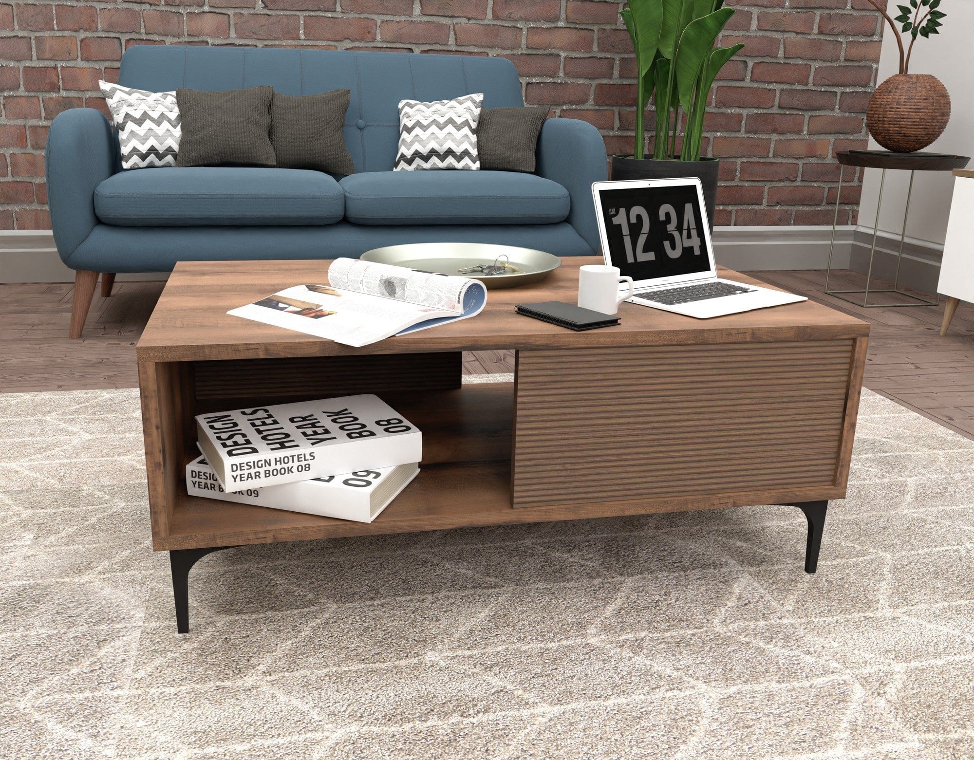 Masuta cafea AMSTERDAM OCN-31700, nuc/negru