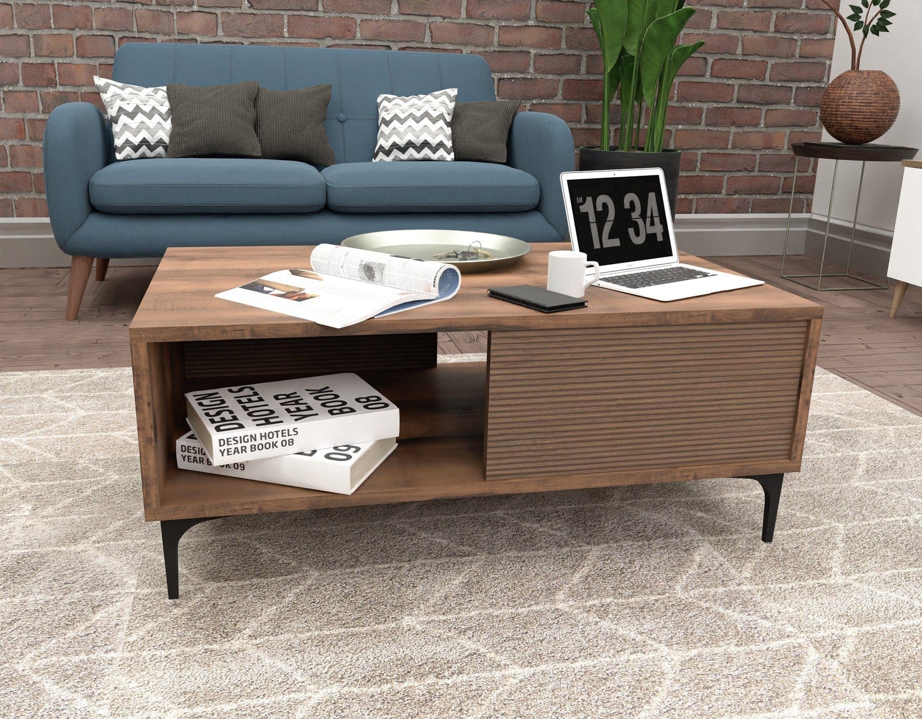 Masuta cafea AMSTERDAM OCN-31700, nuc/negru