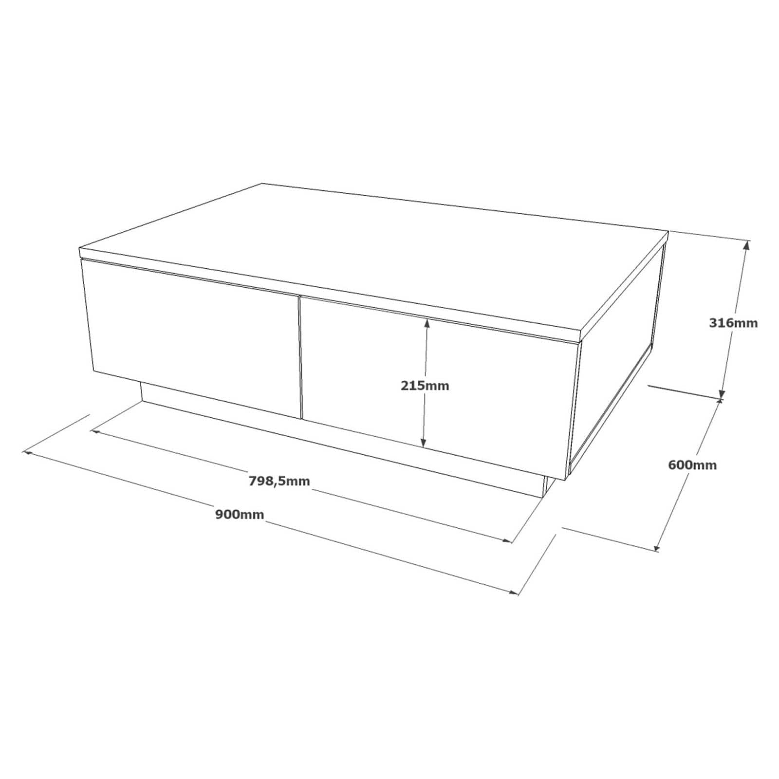 Masuta cafea AMSTERDAM OCN-31703, gri deschis