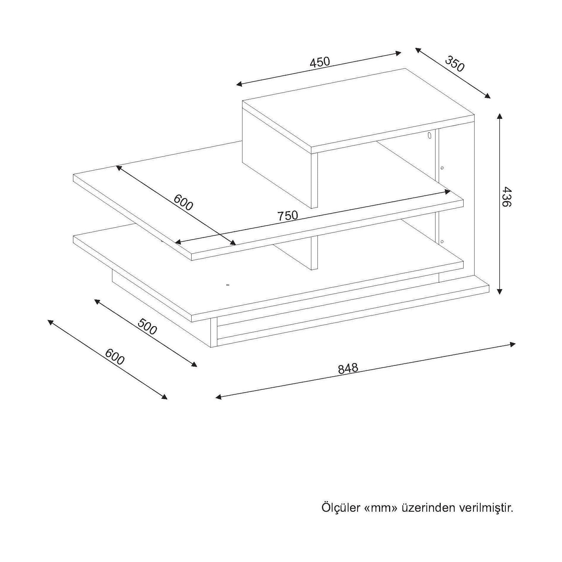 Masuta cafea AMSTERDAM OCN-31705, alb/nuc
