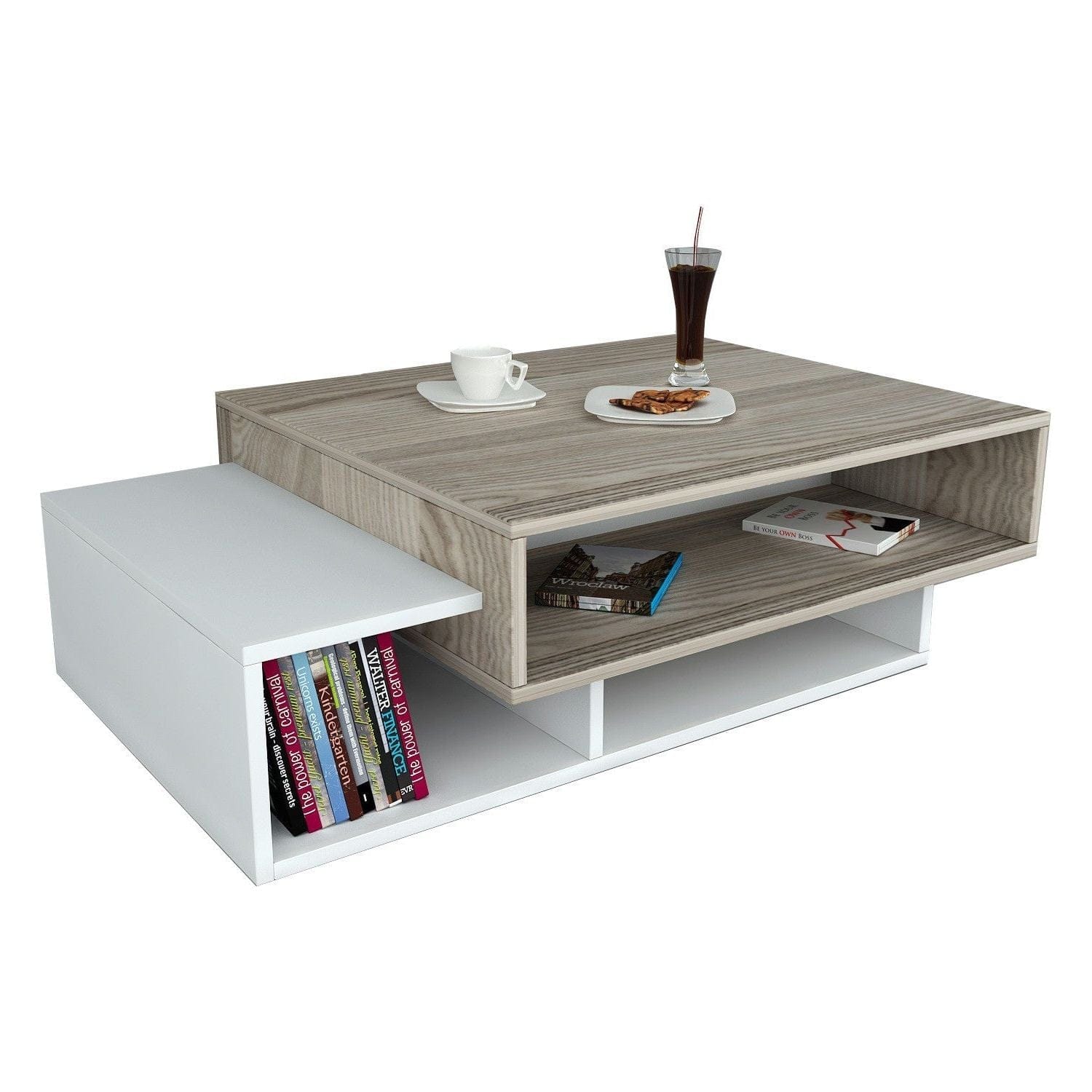 Masuta cafea AMSTERDAM OCN-31709, stejar/alb