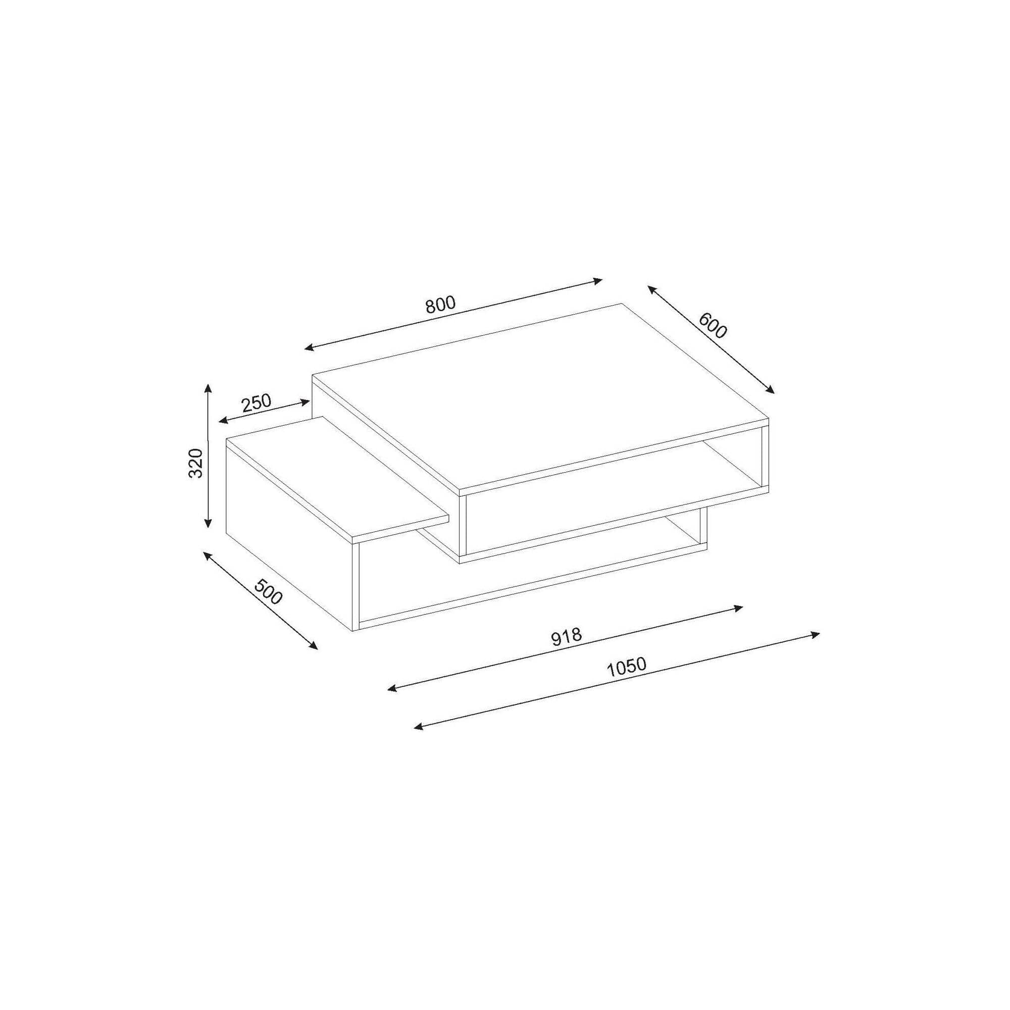 Masuta cafea AMSTERDAM OCN-31709, stejar/alb
