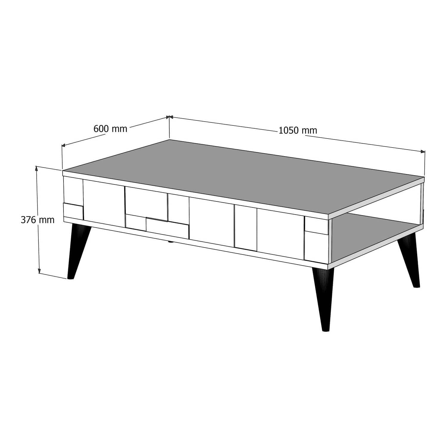 Masuta cafea AMSTERDAM OCN-31723, nuc/gri antracit