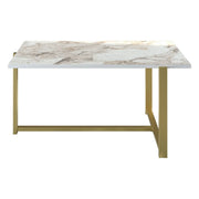 Masuta cafea AMSTERDAM OCN-31724, alb/auriu