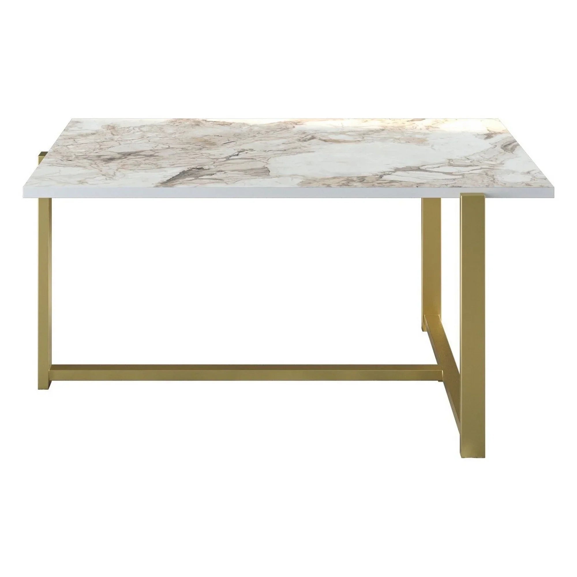 Masuta cafea AMSTERDAM OCN-31724, alb/auriu