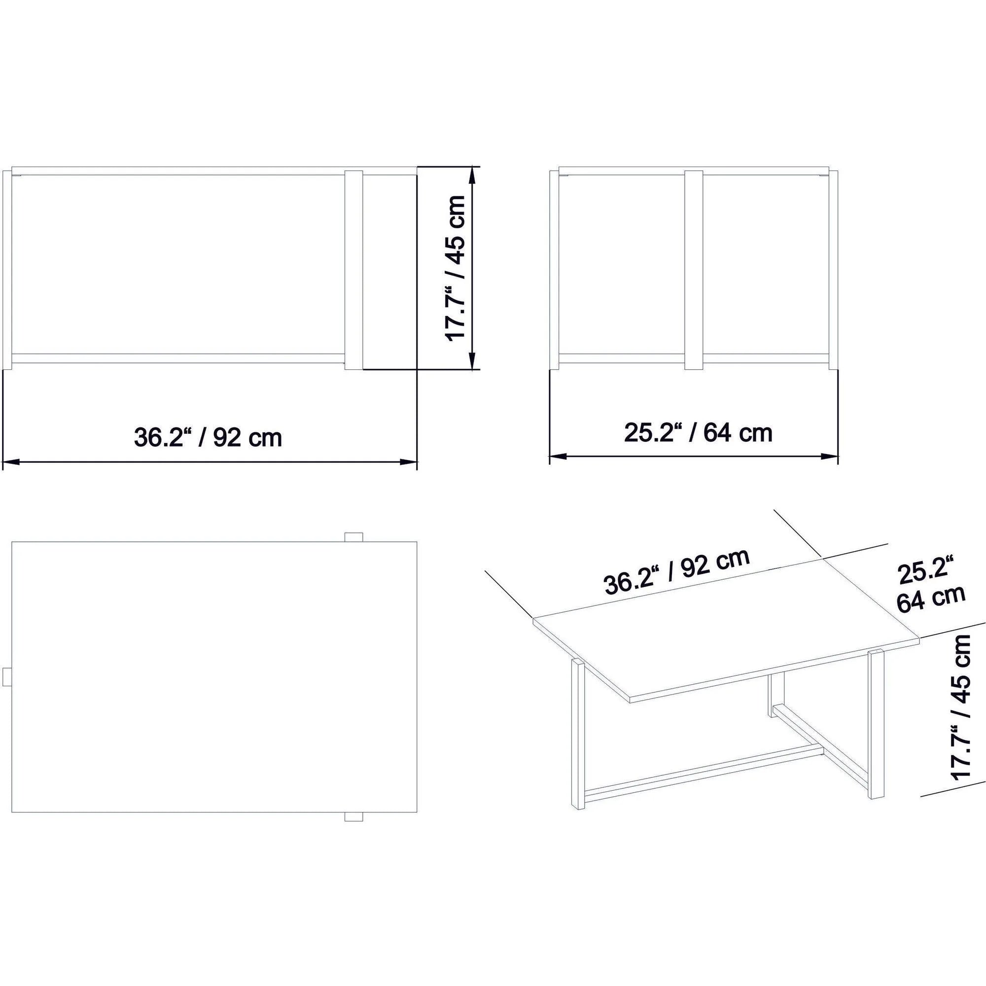 Masuta cafea AMSTERDAM OCN-31724, alb/auriu