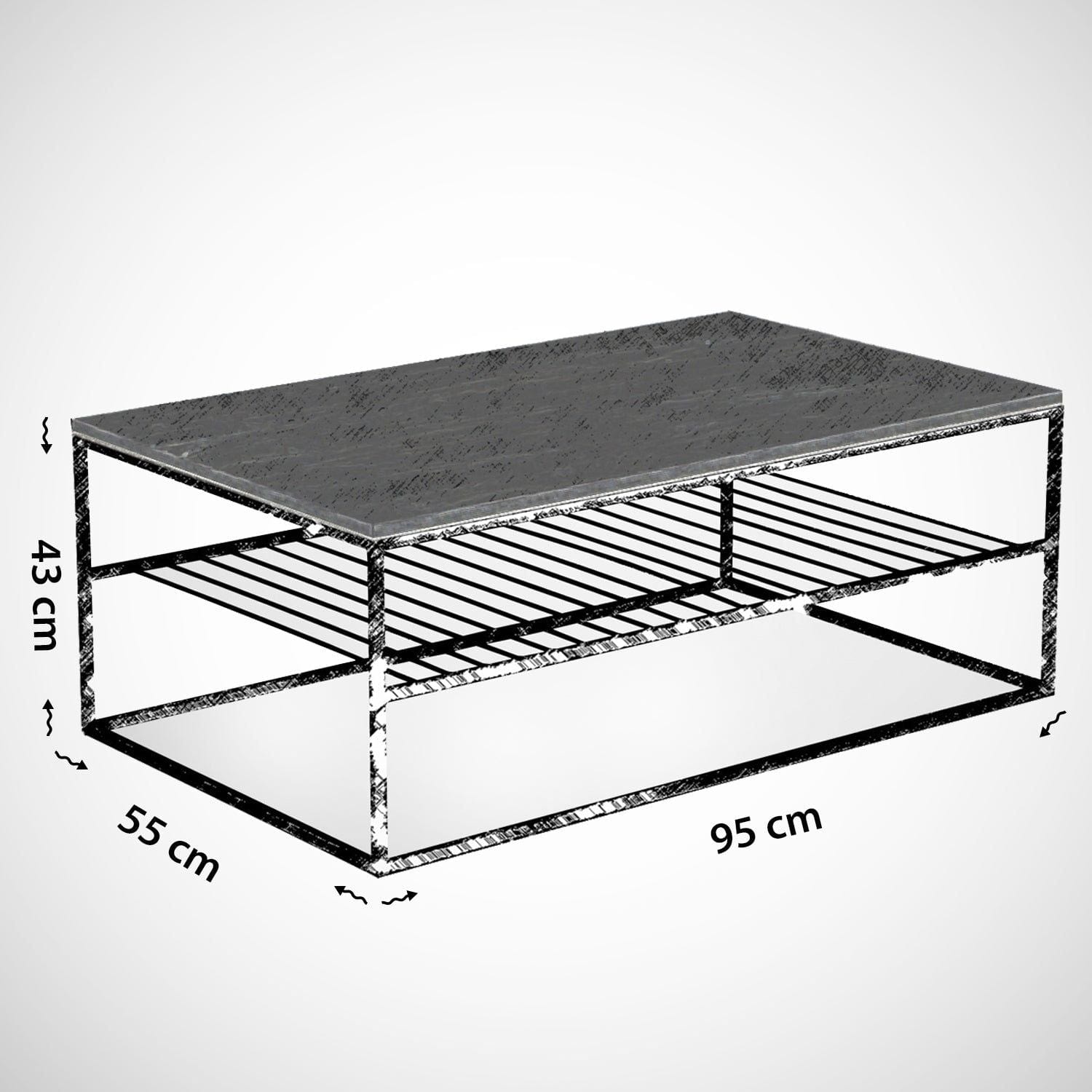 Masuta cafea AMSTERDAM OCN-31740, alb/negru