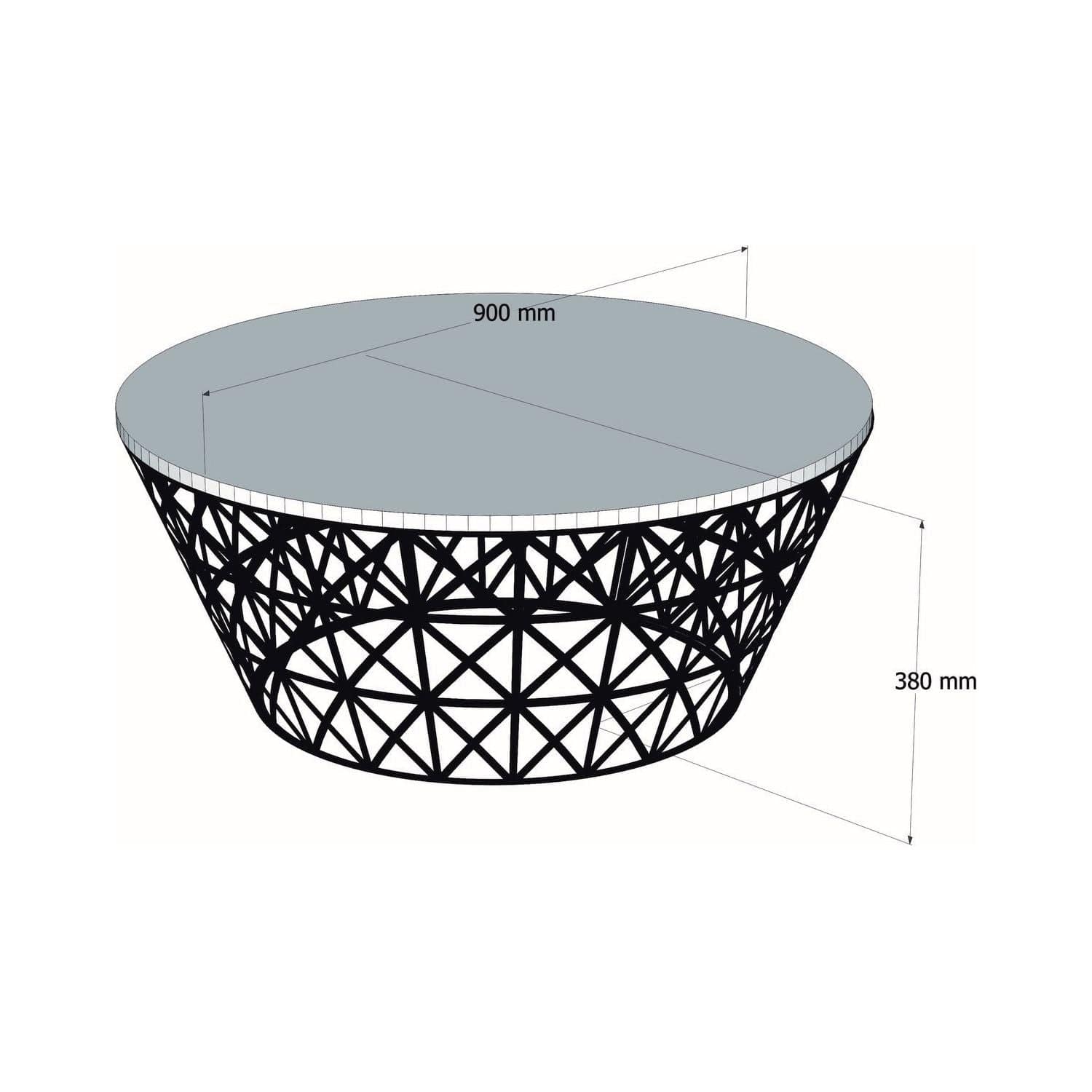 Masuta cafea AMSTERDAM OCN-31775, negru/marmura