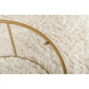 Masuta cafea AURUM, sticlă securizata/metal, transparent/auriu, 80×80×43 cm