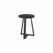 Masuta cafea Jason 2, negru cu efect de marmura, ceramica/metal, 40x50 cm