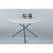 Masuta cafea CIRCLE, alb/crom, 80x80x48 cm