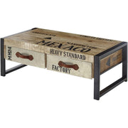 Masuta Mexaco, stejar/negru, lemn/metal, 115x60x40 cm